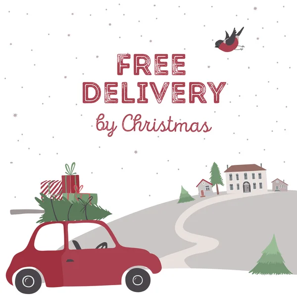 Spesial christmas delivery vector — Stock Vector