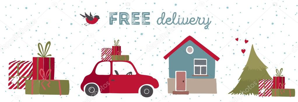 Spesial christmas delivery vector