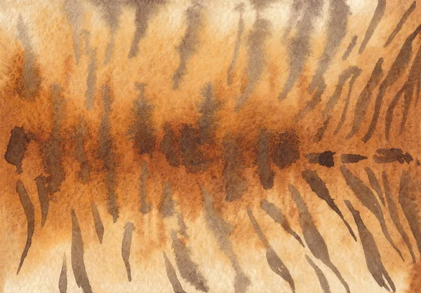 Watercolor Abstract Background Tiger Skin Imitation Wildlife Tiger Texture Animals — Stock Photo, Image