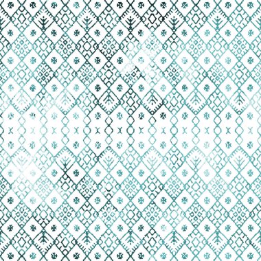 Geometrik yüksek çözünürlüklü beyaz tuval üzerinde izole boho deseni