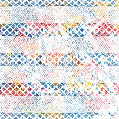 Geometrik yüksek çözünürlüklü beyaz tuval üzerinde izole boho deseni