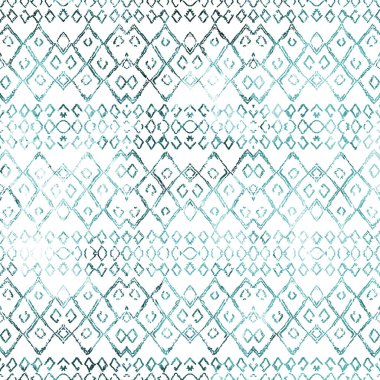 Geometrik yüksek çözünürlüklü beyaz tuval üzerinde izole boho deseni