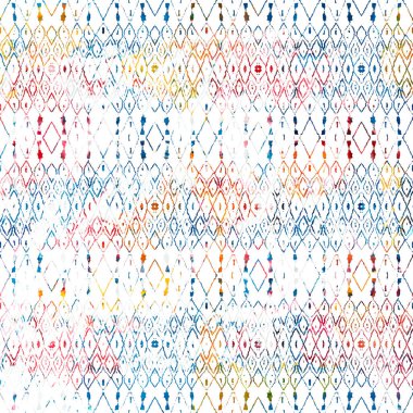 Geometrik yüksek çözünürlüklü beyaz tuval üzerinde izole boho deseni