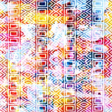 Geometrik yüksek çözünürlüklü beyaz tuval üzerinde izole boho deseni