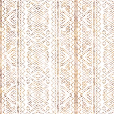 Geometrik yüksek çözünürlüklü beyaz tuval üzerinde izole boho deseni