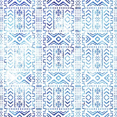 Geometrik yüksek çözünürlüklü beyaz tuval üzerinde izole boho deseni