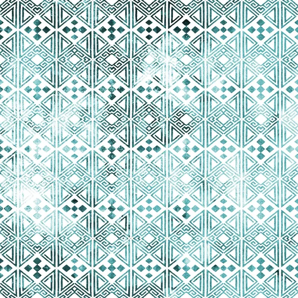 Geometric High Definition Repeat Boho Pattern Isolated White Canvas — Stock Photo, Image