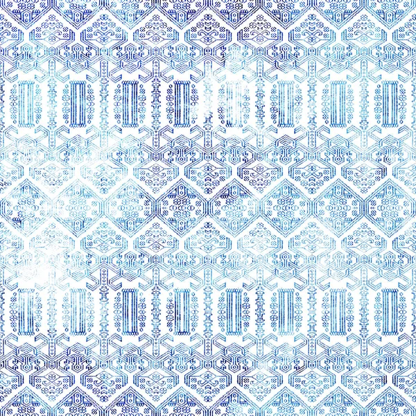 Geometric High Definition Repeat Boho Pattern Isolated White Canvas — Stock Photo, Image