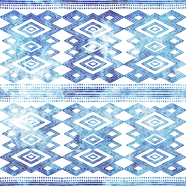 Géométrique Haute Définition Répéter Motif Boho Isolé Sur Toile Blanche — Photo