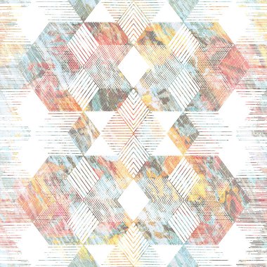 Geometrik yüksek çözünürlüklü beyaz tuval üzerinde izole boho deseni