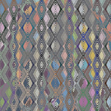 Geometrik yüksek çözünürlüklü beyaz tuval üzerinde izole boho deseni