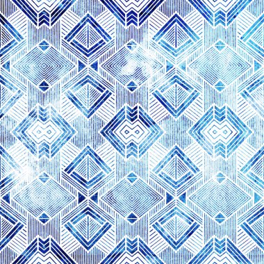 Doku yüzeyinde izole edilmiş yüksek çözünürlüklü boho geometrik desen