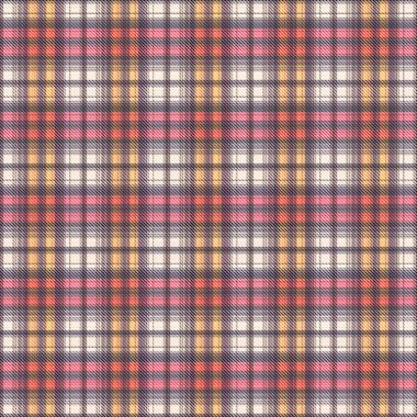 Çekler ve tartansız örgü dokusu ile modern klasik şablonu tekrarlar