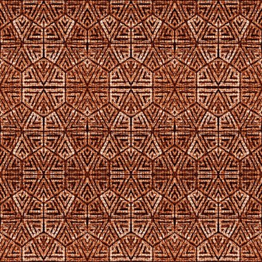 Doku yüzeyinde izole edilmiş yüksek çözünürlüklü boho geometrik desen