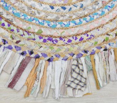 Hand-woven circular Jute braided Carpet and Rugs with high resolution