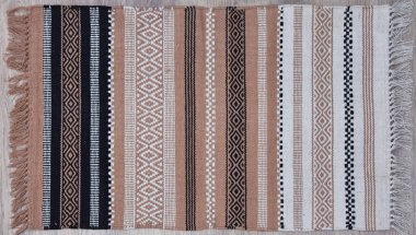 Yüksek çözünürlüklü el dokuması kilim ve halı motifleri ve renkleri