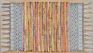 Yüksek çözünürlüklü el dokuması kilim ve halı motifleri ve renkleri