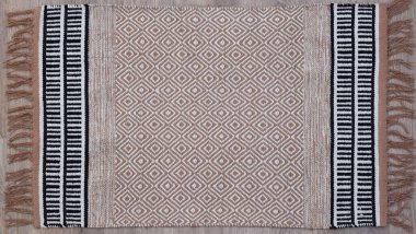 Yüksek çözünürlüklü el dokuması kilim ve halı motifleri ve renkleri