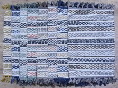 Yüksek çözünürlüklü orijinal el dokuması kilim ve halı motifleri ve renkleri