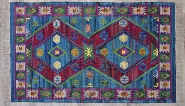 Yüksek çözünürlüklü orijinal el dokuması kilim ve halı motifleri ve renkleri