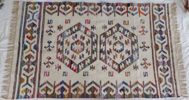 Yüksek çözünürlüklü orijinal el dokuması kilim ve halı motifleri ve renkleri