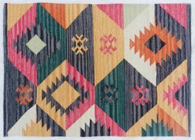 Yüksek çözünürlüklü orijinal el dokuması kilim ve halı motifleri ve renkleri