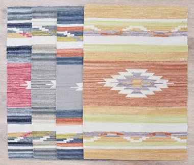 Yüksek çözünürlüklü orijinal el dokuması kilim ve halı motifleri ve renkleri