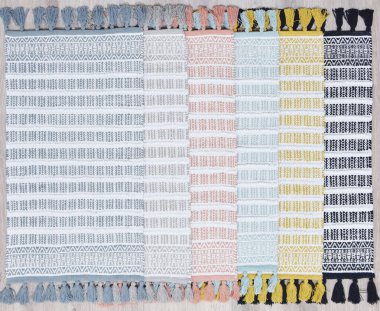 Yüksek çözünürlüklü orijinal el dokuması kilim ve halı motifleri ve renkleri