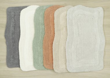 Yüksek çözünürlüklü modern desenli ve renkli el yapımı Bathmat tasarımları