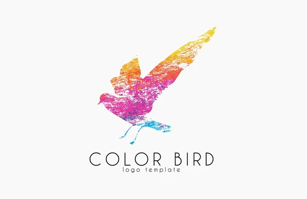 Farbvogel. Regenbogenlogo. buntes Logo-Design. Kreatives Logo — Stockvektor