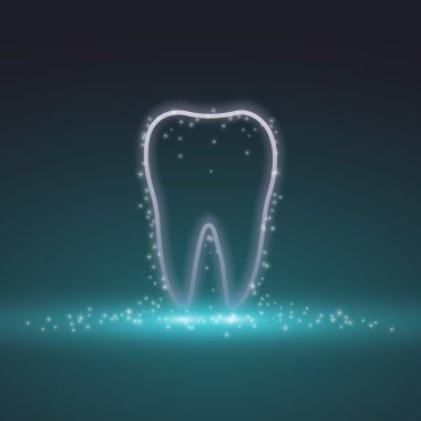 tooth vector illustration, magic tooth background, dental medicine