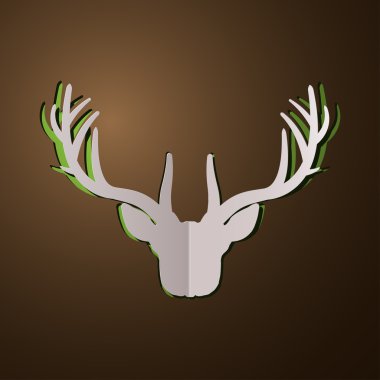 vector illustration of deer, cut paper deer, deer design, deer concept. deer logo.