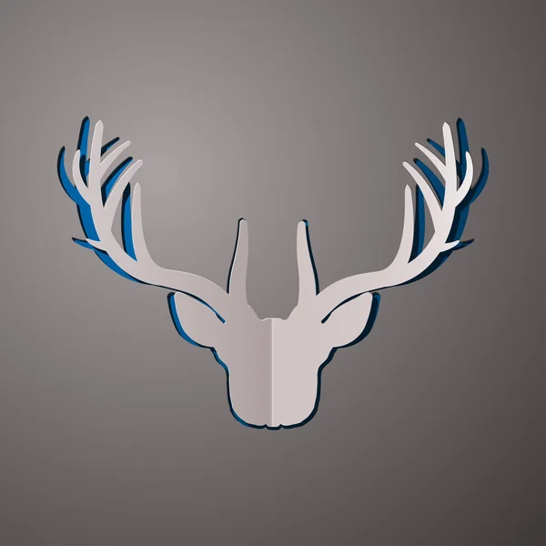 Vector illustration of deer, cut paper deer, deer design, deer concept. deer logo. — Stock Vector