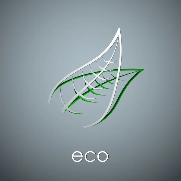 Vector illustration of ecology leaf. eco background. green label. ecology label. — Stockvector