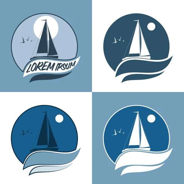 Illustration vectorielle du voilier. naviguer dans la mer. naviguer dans l'océan. sport nautique. ensemble de voile . — Image vectorielle