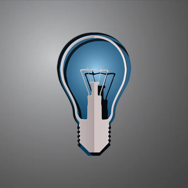 Ilustração vetorial de lâmpada, cortado lâmpada de papel, projeto de lâmpada, conceito de lâmpada, ideia lâmpada — Vetor de Stock