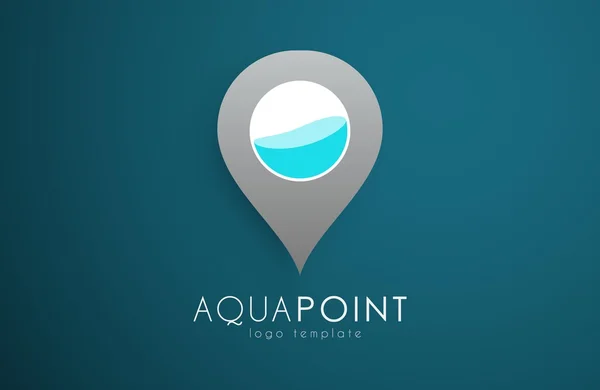 Logo della goccia d'acqua. Logo Wellness. Logo Spa. Logo dei punti. Logo Aqua point. Design logo acqua . — Vettoriale Stock