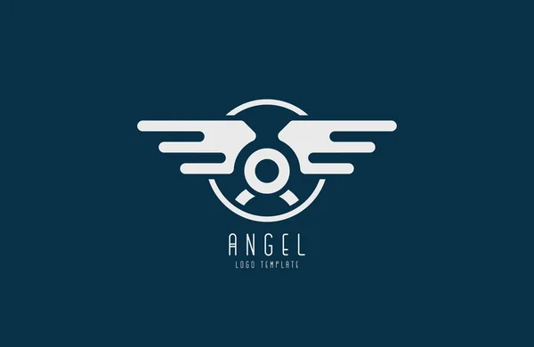 Logotipo Angel. Design de logotipo minimalista. Logotipo das asas. logotipo criativo — Vetor de Stock