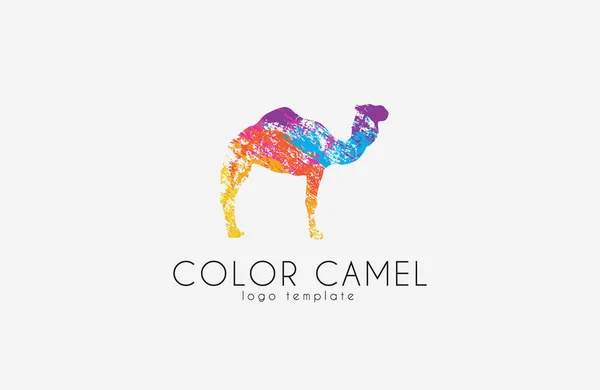 Camel logo. Color camel logo design. Animal logo. Creative logo — Stock Vector