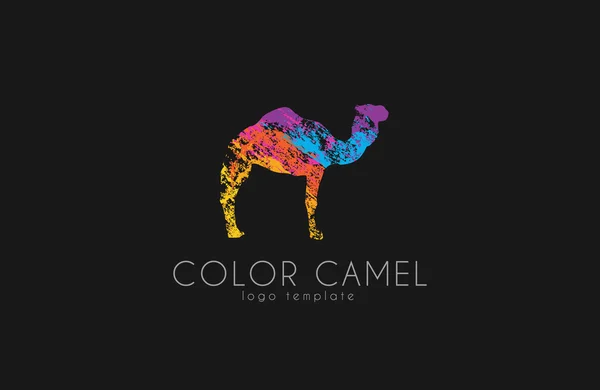 Deve logosunu görmeniz gerekir. Renk deve logo tasarımı. Hayvan logosunu görmeniz gerekir. Yaratıcı logo — Stok Vektör