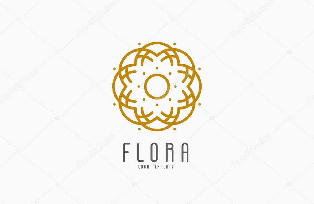 Abstract elegant flower logo icon vector design. Universal creative premium symbol. Graceful jewel vector sign