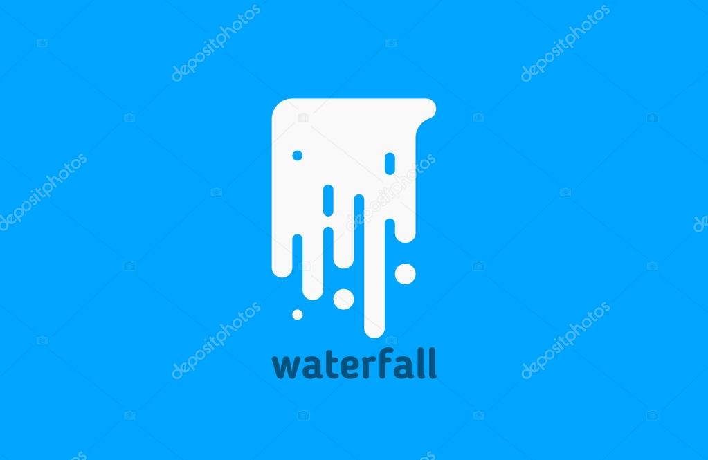 Waterfall logo. water logo. creative logo design. line logo