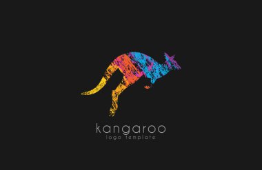 Kanguru logosunu görmeniz gerekir. Avustralya logo tasarımı. Hayvan logosunu görmeniz gerekir. Logo yaratıcı. Doğa logosu