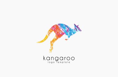 Kanguru logosunu görmeniz gerekir. Avustralya logo tasarımı. Hayvan logosunu görmeniz gerekir. Logo yaratıcı. Doğa logosu