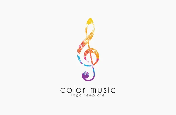 Nota logo. Logo musical. Logo creativo. Logo de color . — Vector de stock