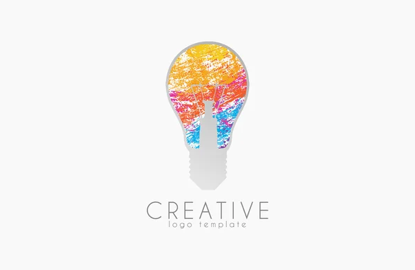 Logo Lightbulb. Logo ide. Logo kreatif. Desain logo bola lampu - Stok Vektor