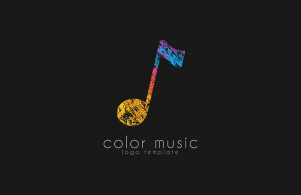 ロゴに注意してください。音楽のロゴ。創造的なロゴ。色のロゴ. — ストックベクタ