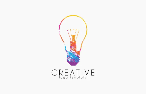 Logo della lampadina. Idea logo. Logo creativo. Lampadina logo design — Vettoriale Stock