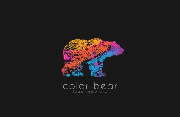 Bear logo. Creative animal logo. Colorful logo design. — 图库矢量图片