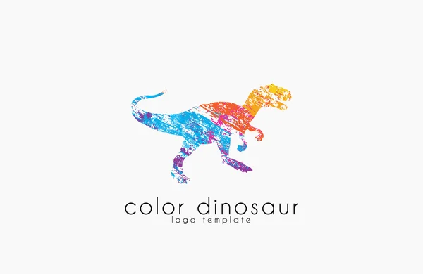 Динозавр дизайн логотипу. логотип кольору. логотип тварин. креативний дизайн логотипу . — стоковий вектор